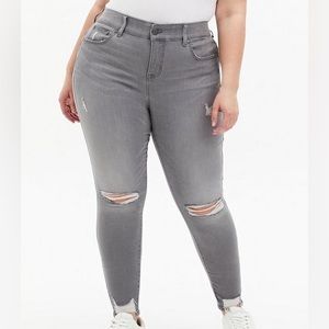 Torrid Bombshell Skinny Super Soft High-Rise Destructed Jean